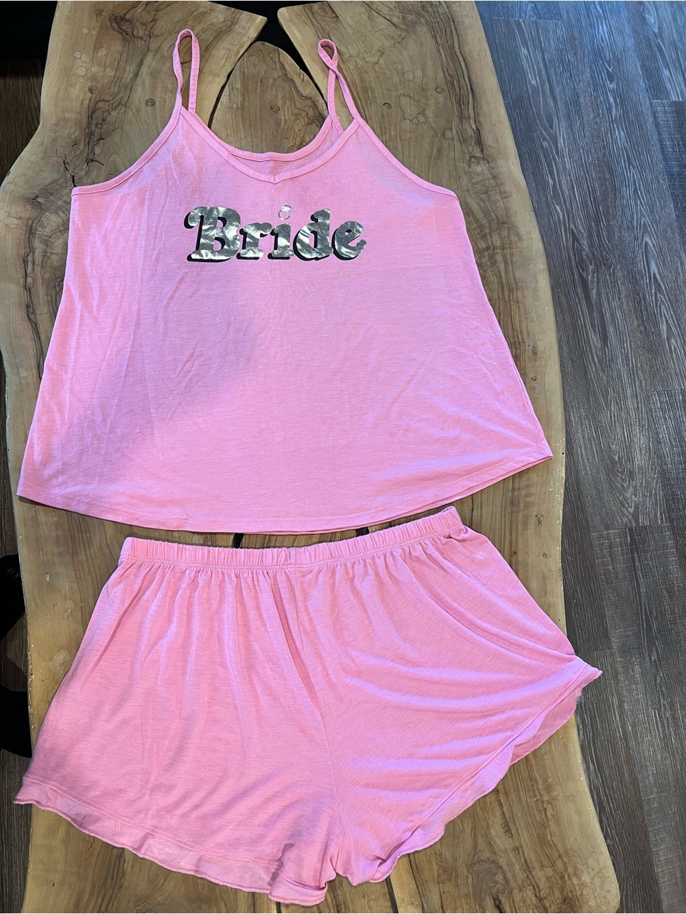Pink 'Bride' Two-Piece Sleep Set - Women's Pajama Cami & Shorts